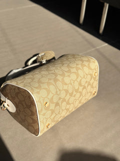 Coach Rowan Satchel Khaki / Off-White Signature Canvas