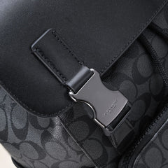 Coach Track Backpack Signature Canvas Black