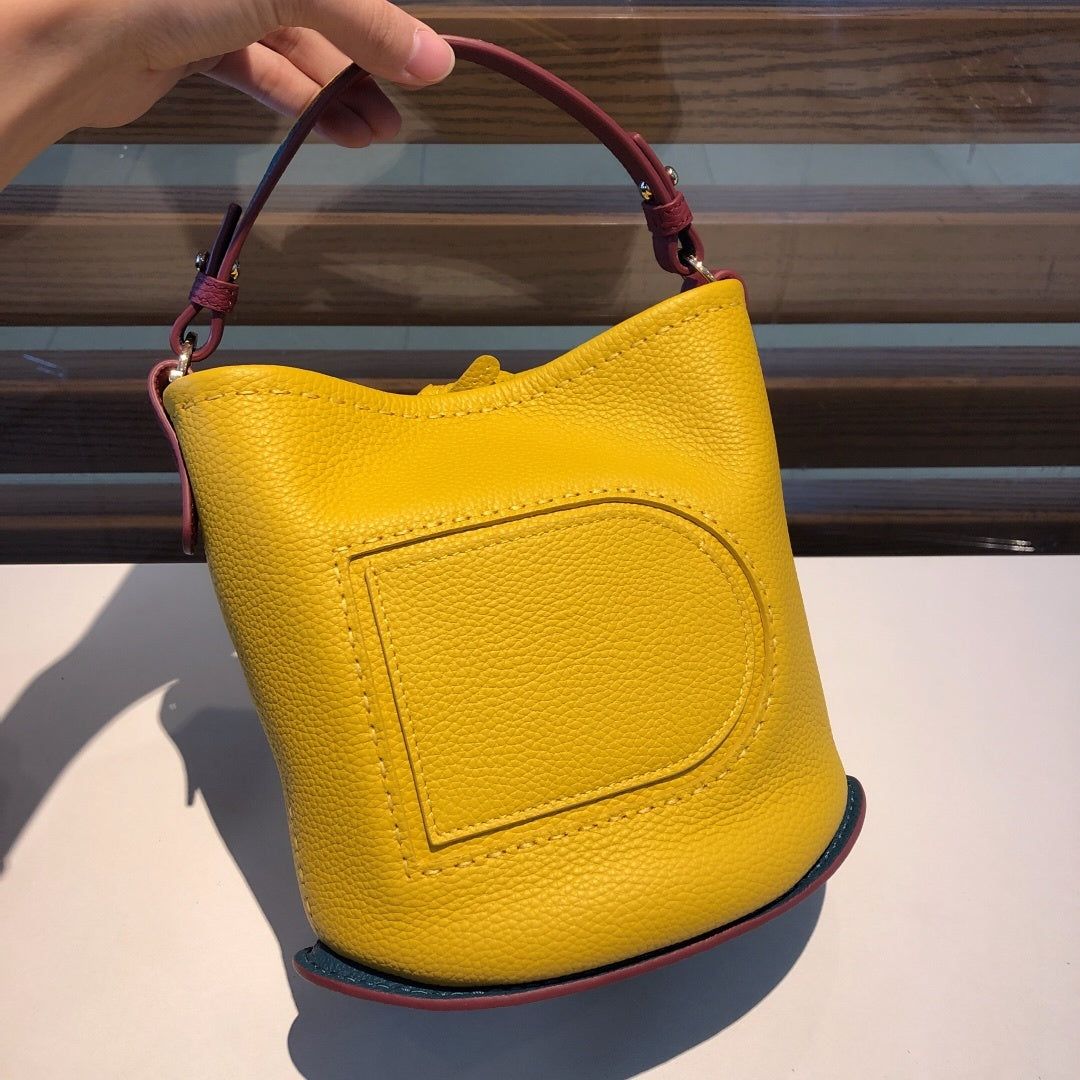 Delvaux Pin Mini Bucket Yellow