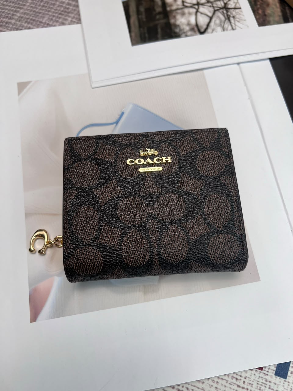 Coach Snap Wallet In Signature Canvas