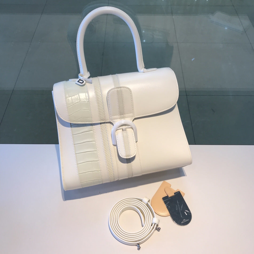 Delvaux Brillant MM Croco White