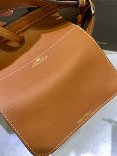 Delvaux Pin Mini Bucket Canvas Caramelo
