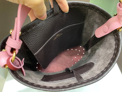 Delvaux Pin Mini Bucket Black / Pink