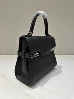 Delvaux Tempête MM Black Ferragens Prata