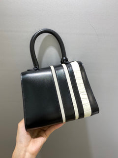 Delvaux Brillant MM Croco Black / White