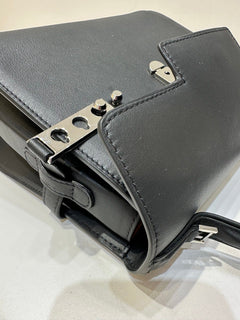 Delvaux Tempête MM Black Ferragens Prata