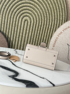 Delvaux Brillant Mini Leather Bag Off White