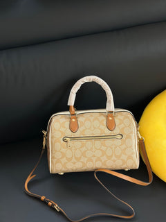 Coach Rowan Satchel Beje / Off-White Signature Canvas
