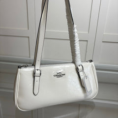Coach Asher Shoulder Bag Shiny Crinkle Leather White