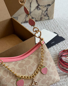 Coach Laurel Midnight Charm Shoulder Bag Beje/Pink