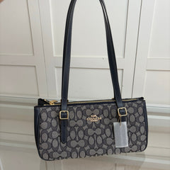 Coach Asher Shoulder Bag em Signature Canvas Grafite