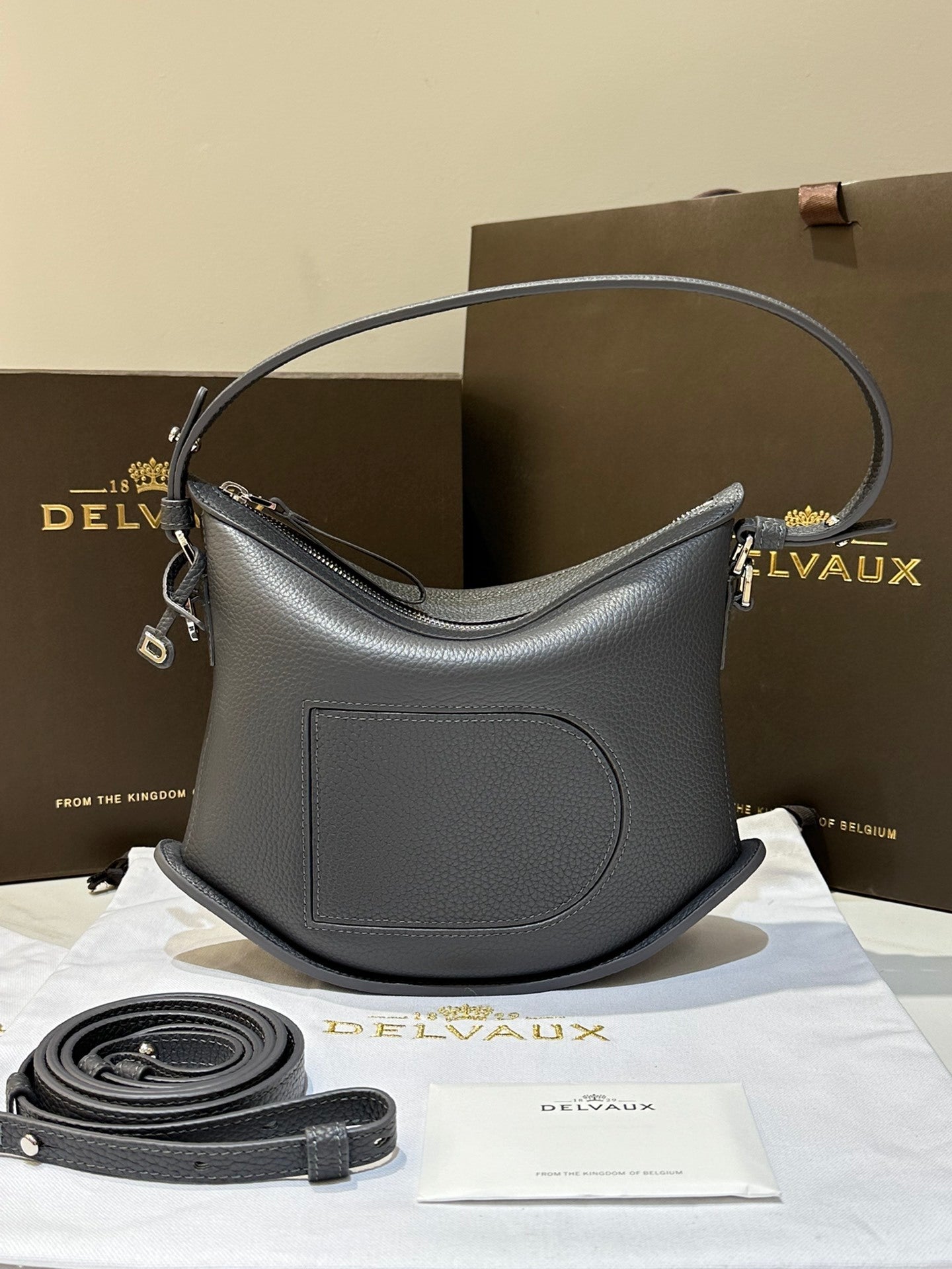 Delvaux Pin Swing Shoulder Bag Stone