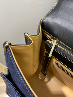 Delvaux Brillant Mini Denim Navy Blue