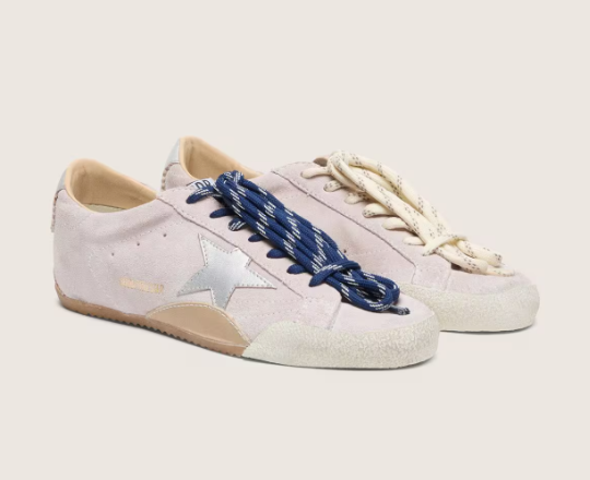 Golden Goose True-Star em Camurça Estrela Prata .