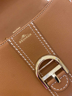 Delvaux Brillant Mini Leather Bag Camel Ferragens Douradas