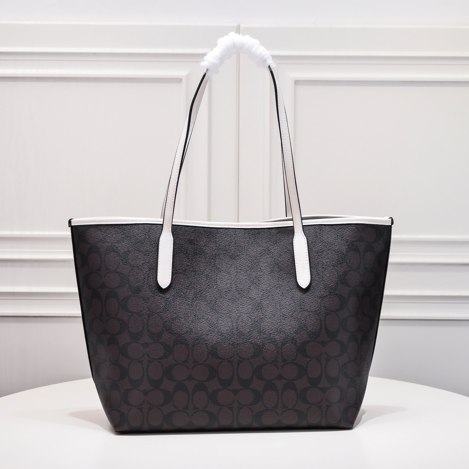 Coach City Tote Varsity Signature Canvas Brown / Off-White