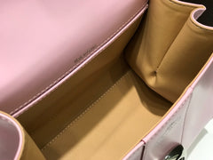Delvaux Brillant Mini Leather Bag Pink Ferragens Prata