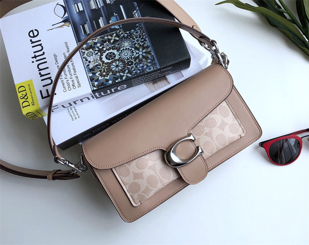 Bolsa Coach Tabby Shoulder  Signature Canvas  Sand Taupe