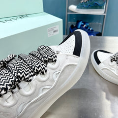 Lanvin Leather Curb Sneaker White