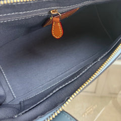 Coach Asher Shoulder Bag Shiny Crinkle Leather Blue