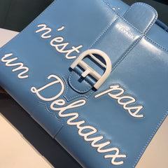 Delvaux Brillant L'Humour Lettering Blue / White