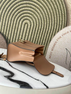 Delvaux Brillant Mini Leather Bag Beje Ferragens Prata