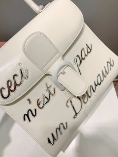 Delvaux Brillant L'Humour Lettering White / Silver