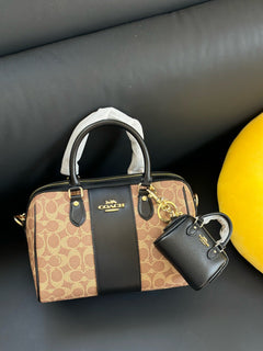 Coach Rowan Satchel Khaki Black