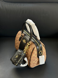 Coach Rowan Satchel Khaki Black
