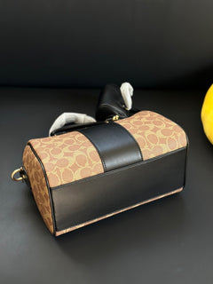 Coach Rowan Satchel Khaki Black