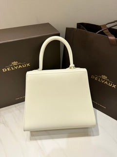 Delvaux Brillant L'Humour Lettering Off-White / Blue