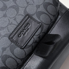 Coach Track Backpack Signature Canvas Black