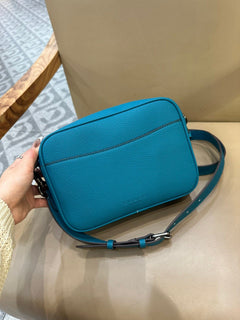 Coach Warner Crossbody Pebble Leather Turquoise Blue