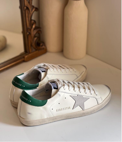 Golden Goose Superstar Leather Sneakers White/Green . ( Pronta entrega )