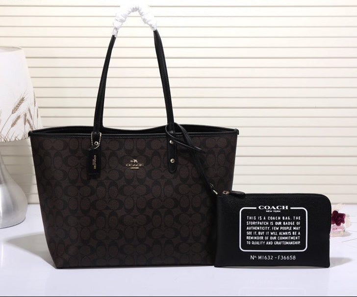 Coach City Tote Signature Canvas Brown / Black