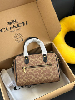 Coach Rowan Satchel Khaki Black