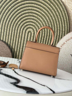 Delvaux Brillant Mini Leather Bag Beje Ferragens Prata