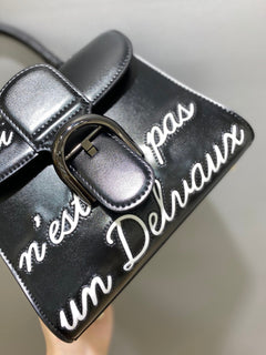 Delvaux Brillant L'Humour Lettering Black