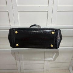 Coach Asher Shoulder Bag Shiny Crinkle Leather Black