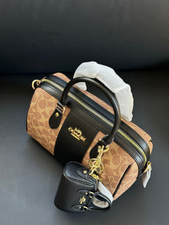 Coach Rowan Satchel Khaki Black
