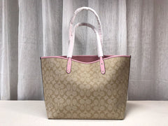 Coach City Tote Signature Canvas Khaki / Pink