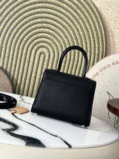 Delvaux Brillant Mini Leather Bag Black Ferragens Prata