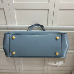 Coach Asher Shoulder Bag Shiny Crinkle Leather Blue