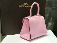 Delvaux Brillant Mini Leather Bag Pink Ferragens Prata