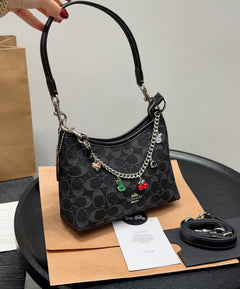 Coach Laurel Midnight Charm Shoulder Bag Black