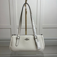 Coach Asher Shoulder Bag Shiny Crinkle Leather White