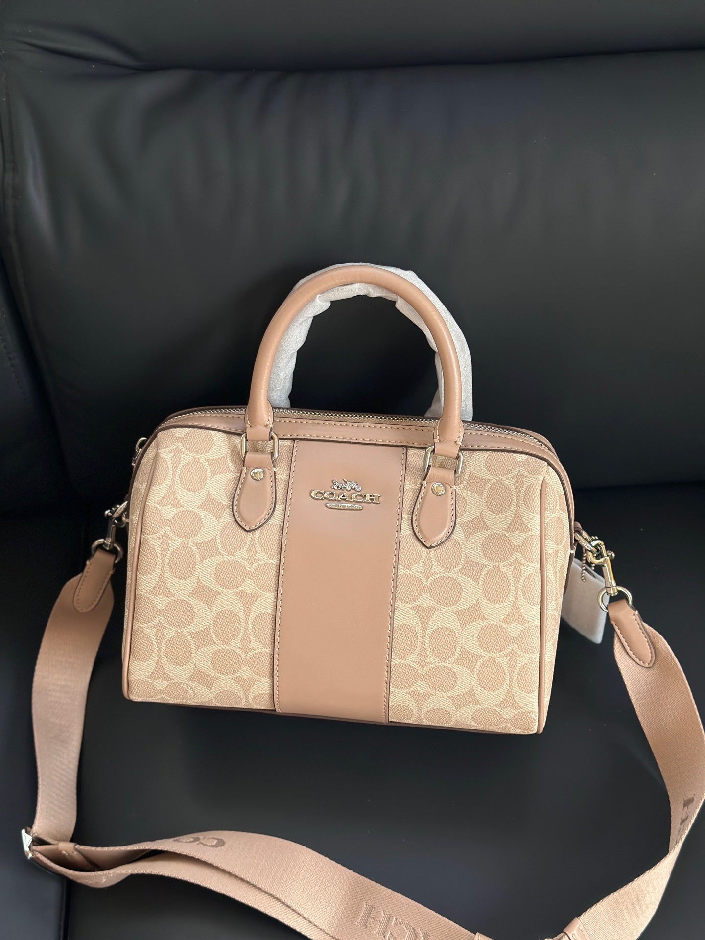 Coach Rowan Satchel Khaki Chalk
