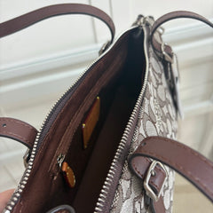 Coach Asher Shoulder Bag em Signature Canvas Grafite e Café