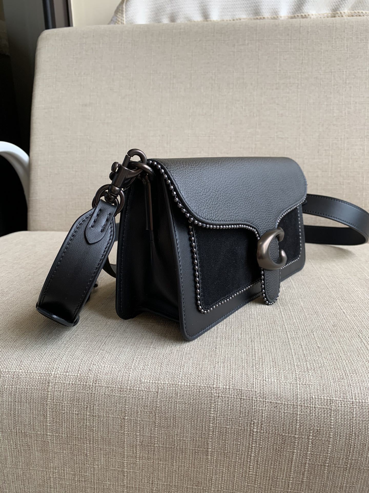 Coach Tabby Shoulder Bag 26 with Beadchain Black