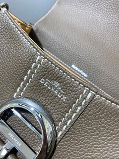 Delvaux Brillant Mini Leather Bag Taupe Ferragens Prata